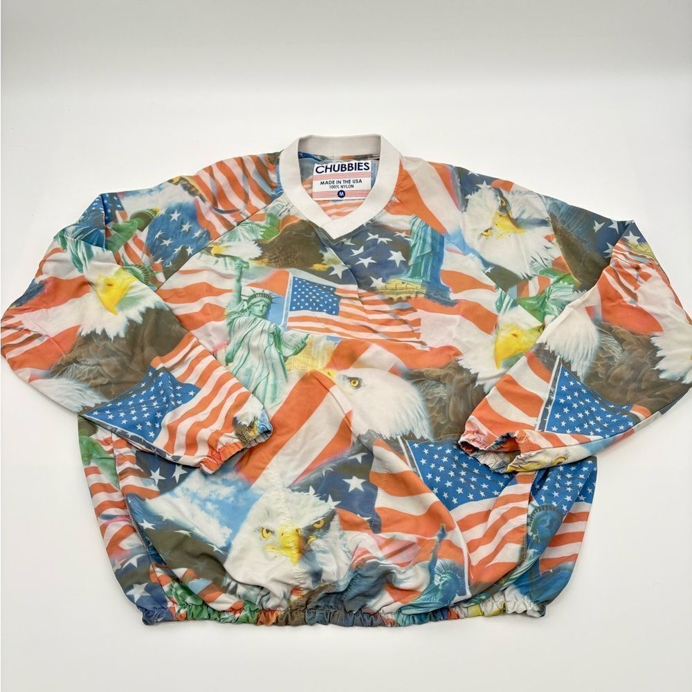Chubbies vintage USA Eagle and Flag Nylon Pullover